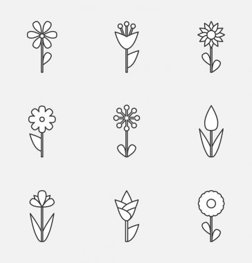 Çiçek vektör simge veya izole sembolü