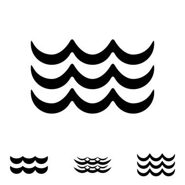 Dalga siyah ve beyaz simgeler