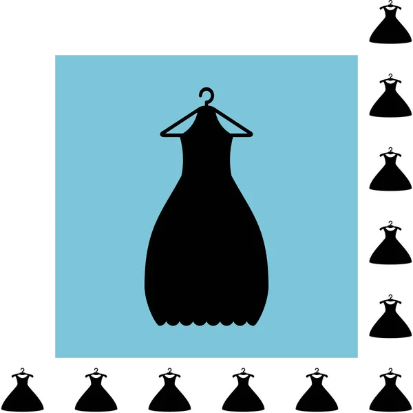 Party Mode Dress pictogram of silhouet met kleding Hanger geïsoleerd — Stockvector