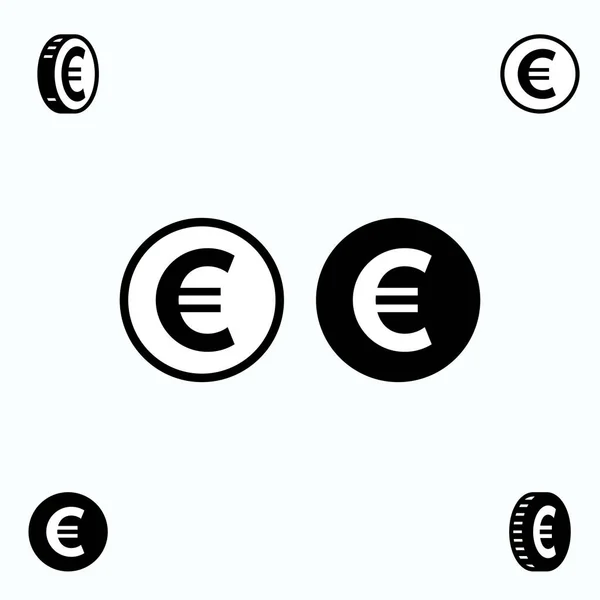 Euro Vector Icons Isolated — Stock Vector