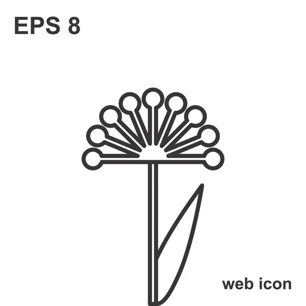 꽃 벡터 아이콘 또는 기호 절연 — 스톡 벡터