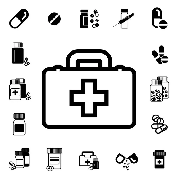 医生与袋交叉或医疗手提箱矢量图标 — 图库矢量图片