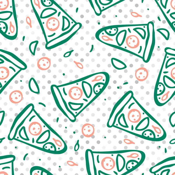 Motif sans couture avec pizza — Image vectorielle