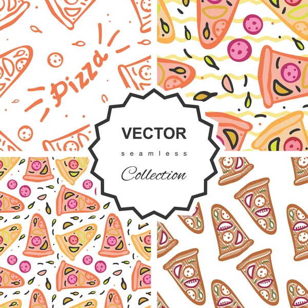 Seamless pattern with pizza — Stock Vector