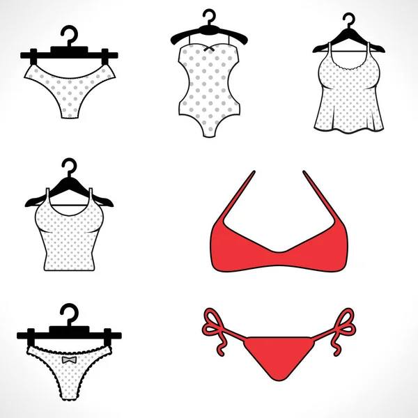 Costumi da bagno o Icona Bikini — Vettoriale Stock