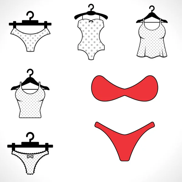 Costumi da bagno o Icona Bikini — Vettoriale Stock