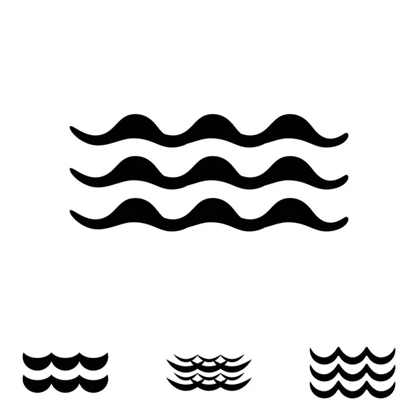 Хвиля чорно-білі іконки — стоковий вектор