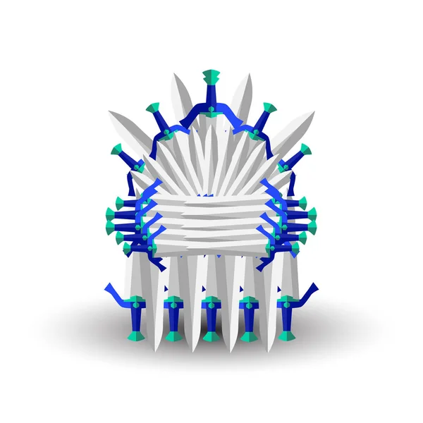 Ijzeren Troon Voor Computer Spellen Ontwerp Vectorillustratie Vlakke Stijl — Stockvector