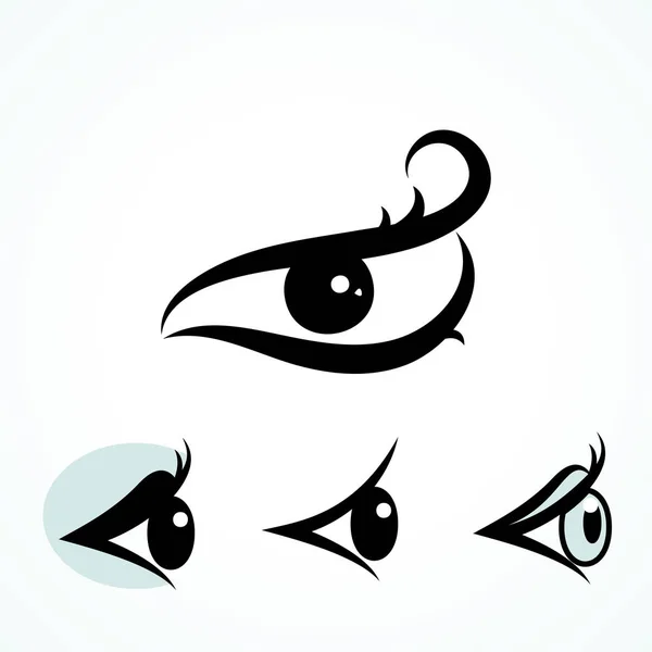 Ensemble Icônes Oculaires Isolées Sur Fond Blanc Collection Logos Éléments — Image vectorielle