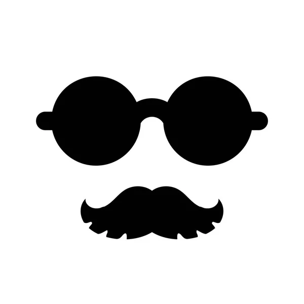 Hipster Mustache Glasses Icon Spy Symbol Invisible Man Vector Illustration — Stock Vector
