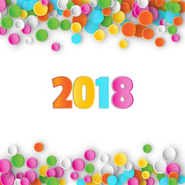 Beyaz arka plan üzerinde uçan renkli carnaval konfeti. 3D vektör çizim için kutlayın, yıldönümü partisi ve doğum günü tasarım