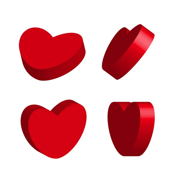 3D vector Hearts — Stock vektor