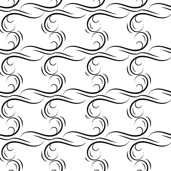 Wave seamless vector pattern or monochrome modern background — Stock Vector