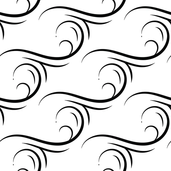 Patrón vectorial inconsútil de onda o fondo moderno monocromo — Vector de stock