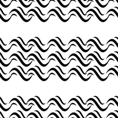 Dalga pürüzsüz vektör deseni veya monokrom modern arkaplan