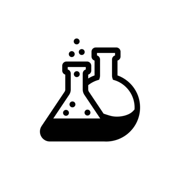 Flask Vector Icon Lab Test Tube Symbol Isolated White Background — Stock Vector