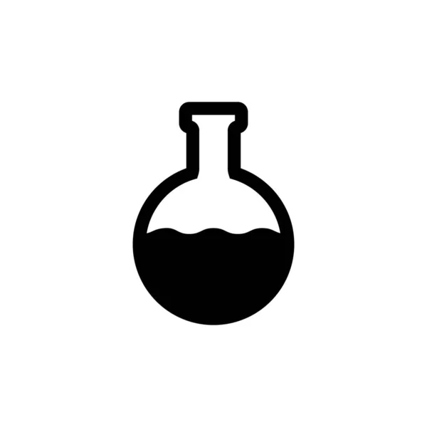 Flaskevektorikon Symbol Isolert Hvit Bakgrunn Kjemisk Begerglass Medisinsk Forskningsutstyr Erlenmeyerlogo – stockvektor