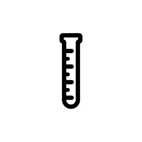 Testbuis Vector Pictogram Lab Kolf Symbool Geïsoleerd Witte Achtergrond Chemische — Stockvector