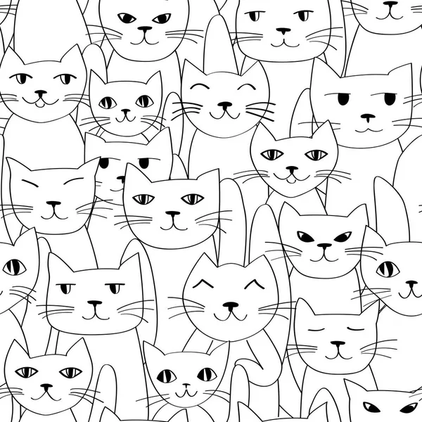 Άνευ ραφής διάνυσμα μοτίβο με χαριτωμένα γάτες — Διανυσματικό Αρχείο