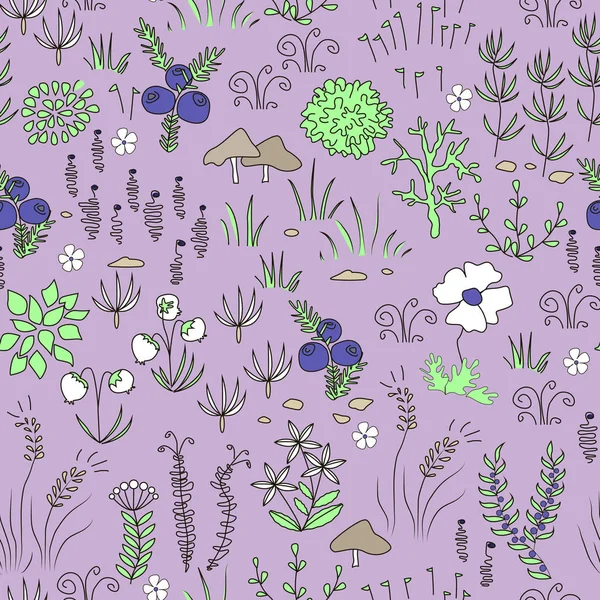 无缝的北欧自然模式。花卉背景纹理 — 图库矢量图片