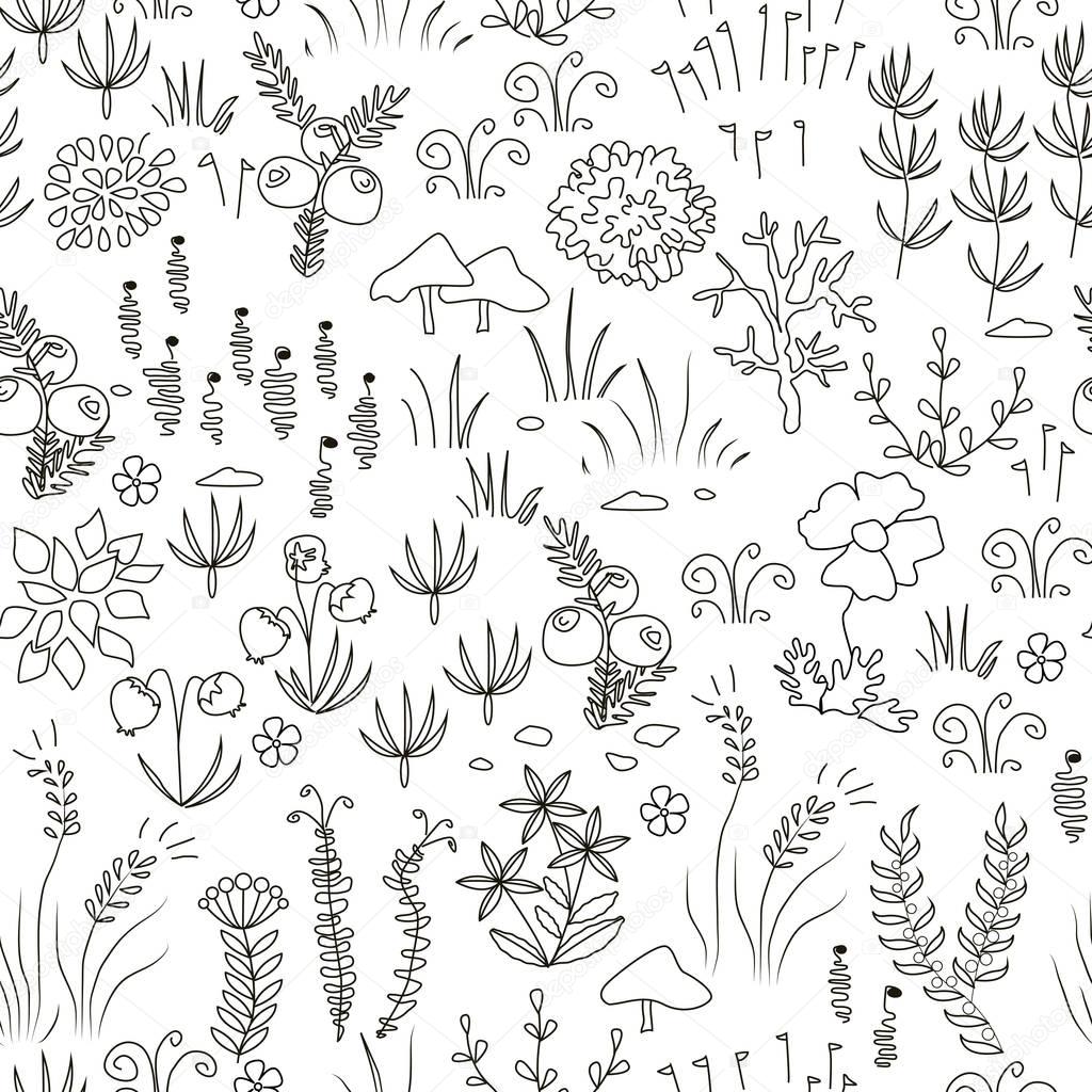 Seamless nordic floral pattern