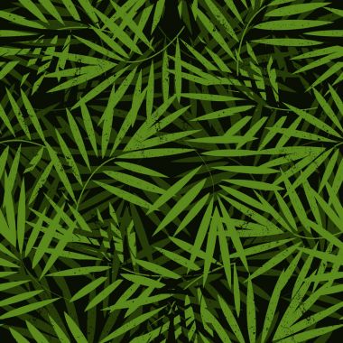 Tropik palmiye yaprakları pürüzsüz olur. Vektör illüstrasyonu.