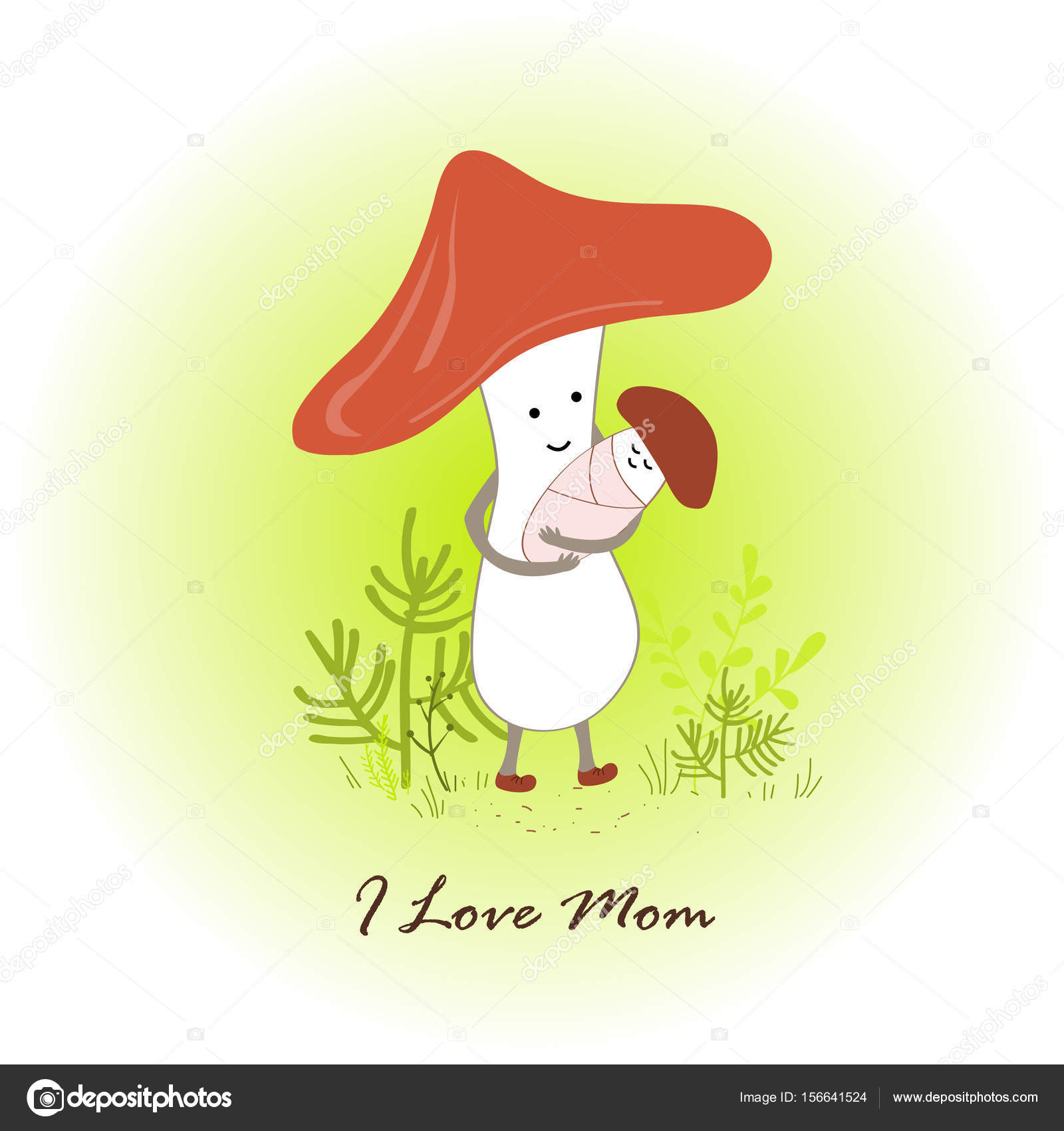 Ilustração de cogumelo bonito dos desenhos animados para ilustração  vetorial de crianças