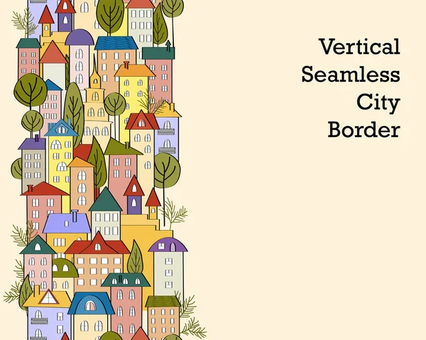 Varrat nélküli banner háttér színes rajzfilm sor házak — Stock Vector