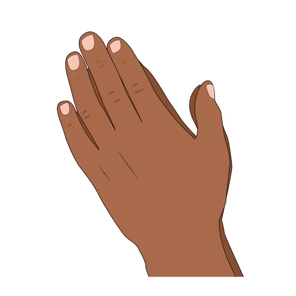 Mani di preghiera isolate gesto, con i palmi insieme. Pregando mani maschili . — Vettoriale Stock