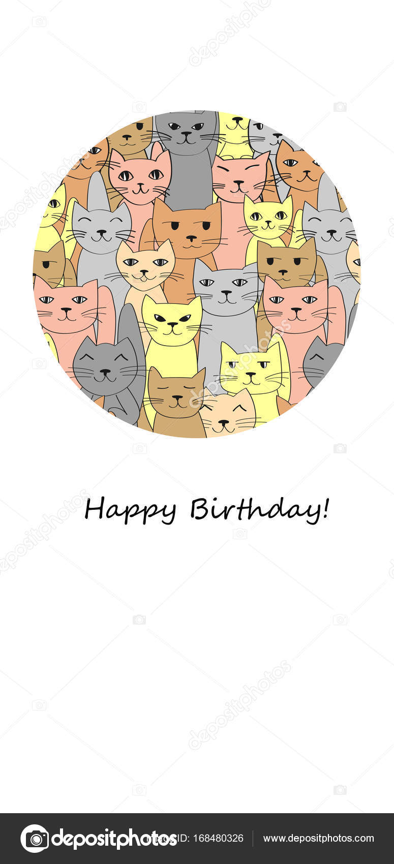 Un Grand Nombre De Chats Drôle Carte De Joyeux Anniversaire