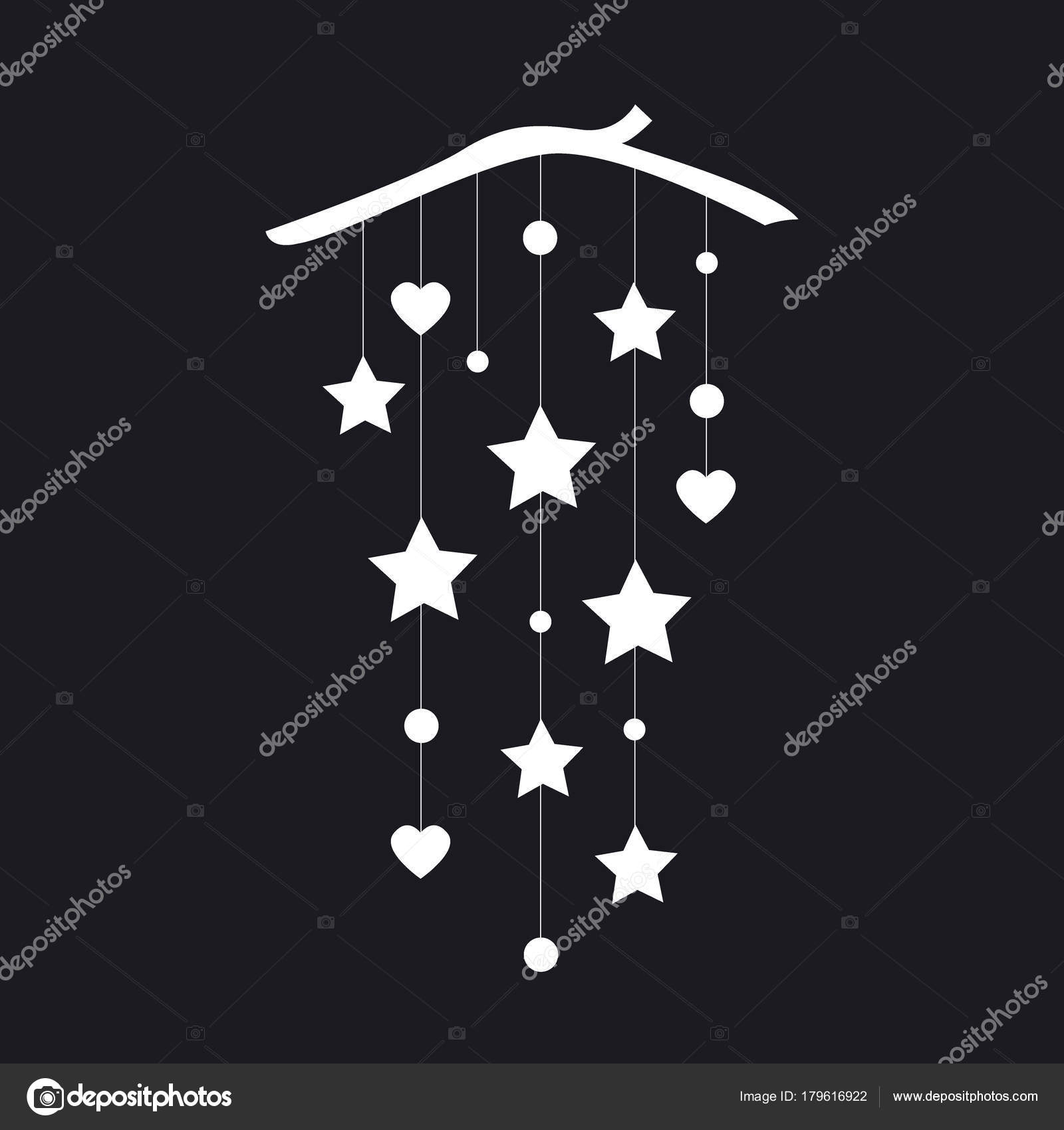 Simple And Elegant Wall Hanging Banner With Stars Hearts