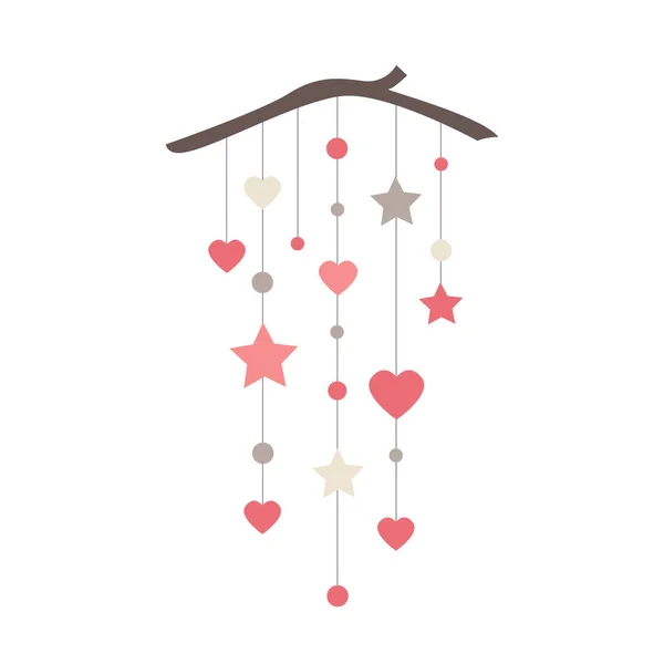 Элегантная стена со звёздами, сердцами и кругами. Векторное оформление каждый день или день Святого Валентина . — стоковый вектор