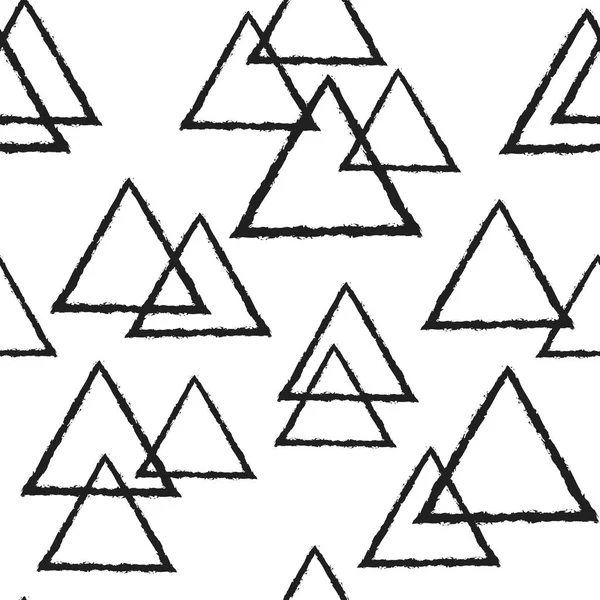 Vector naadloze patroon met geometrische vormen van de driehoek in Grunge stijl. Vintage textuur. — Stockvector