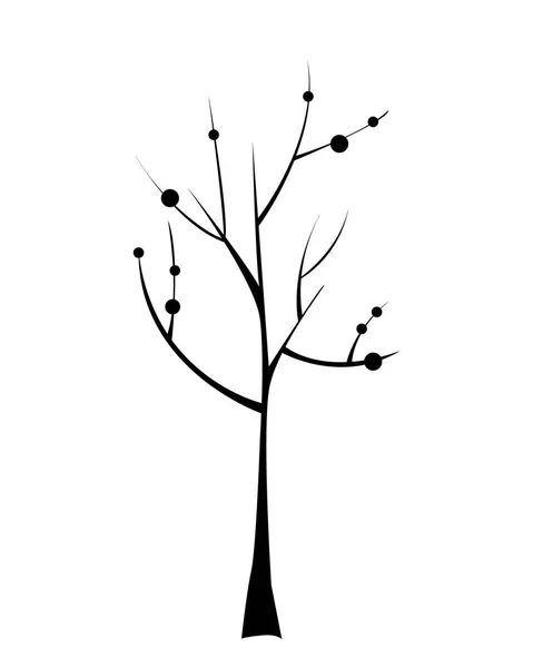 Icono del árbol negro. Ilustración vectorial de Doodle — Vector de stock