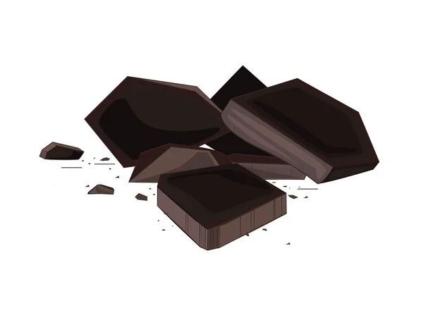 Donkere chocolade of cacao vaste stoffen vecor — Stockvector