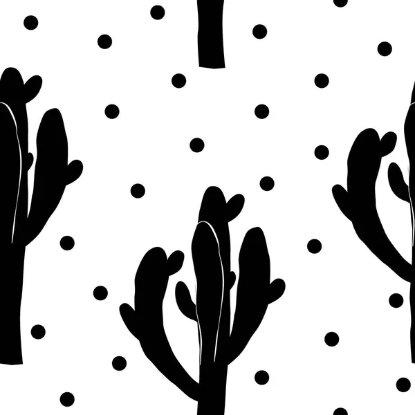 Patrón vectorial sin costura de cactus con saguaro. Diseño de estampado de tela Cacti. Superficie textil suculenta. Ilustración vectorial . — Vector de stock
