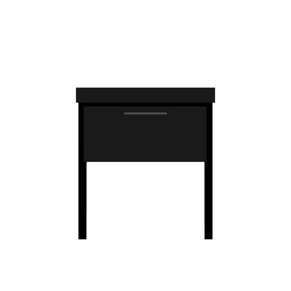 Table de chevet, table de chevet, table avec tiroir, un morceau d'intérieur, meuble — Image vectorielle