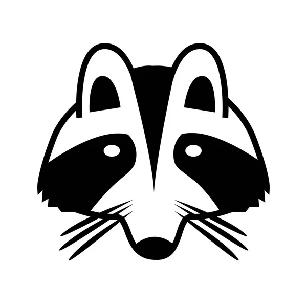 Logo d'un visage de raton laveur isolé. Image vectorielle — Image vectorielle