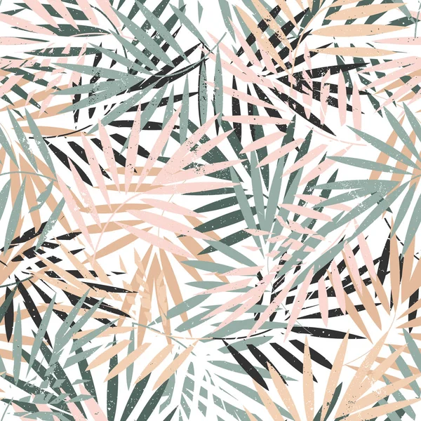 Palma tropical deja un patrón sin costuras. Ilustración vectorial. — Vector de stock