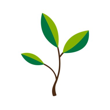 Yeşil yapraklı ağaç simgesi - eko konsept vektörü veya şirket logosu tasarım elemanı. Çevre koruma, doğa koruma, çevre dostu, yenilenebilir, sürdürülebilirlik, doğa sevgisi fikri