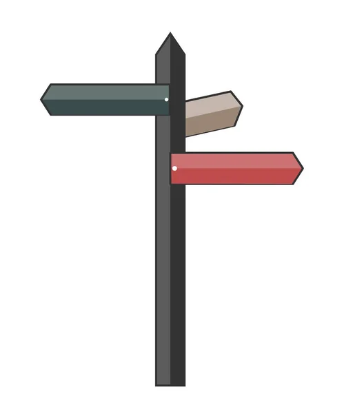 Flat Road Signpost Vector Traveling Icon. Elemento de Design Infográfico — Vetor de Stock