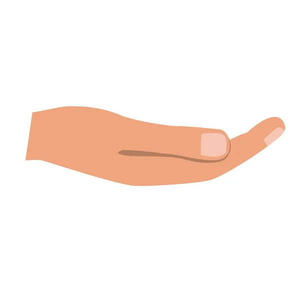 Ilustración plana vectorial de una mano dadora . — Vector de stock