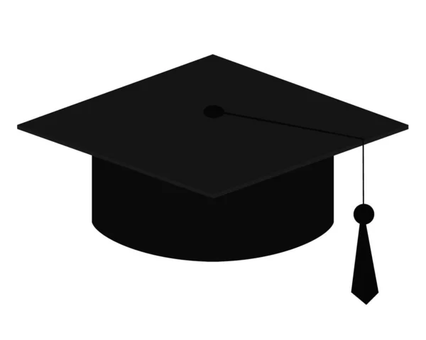 Taça Educação em Fundo Branco. Chapéu de Graduação Estudantil. Ilustração vetorial . — Vetor de Stock