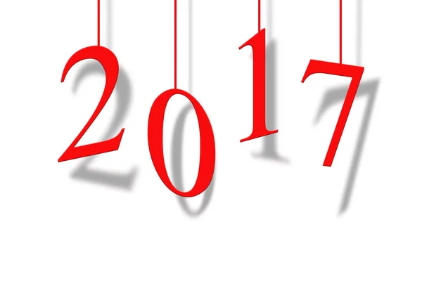 Feliz Año Nuevo 2017 sobre fondo blanco . — Foto de Stock