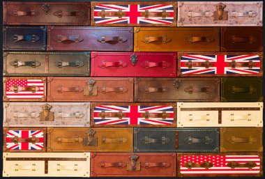 English-style suitcases texture clipart