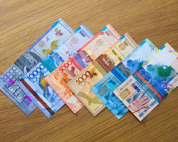 Kazakhstani tenge banknotes — Stock Photo, Image