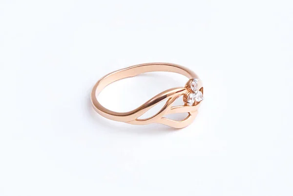 Gold ring with diamonds — Stock Photo, Image