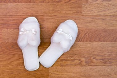 White fluffy slippers clipart