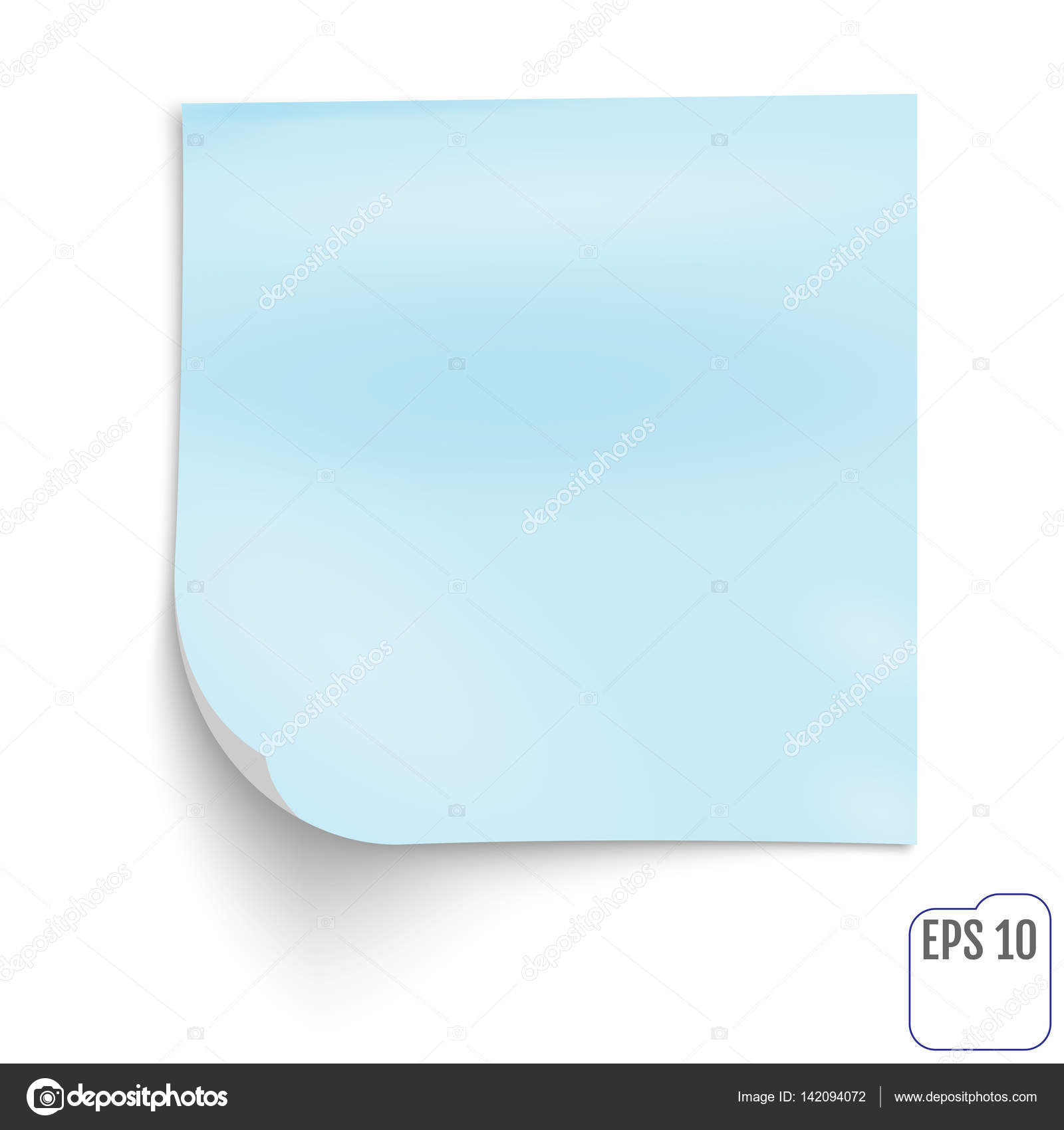 Blue Memo Stick Blue Notepad Blue Sticky Note Vector Image By C Roussanov Vector Stock