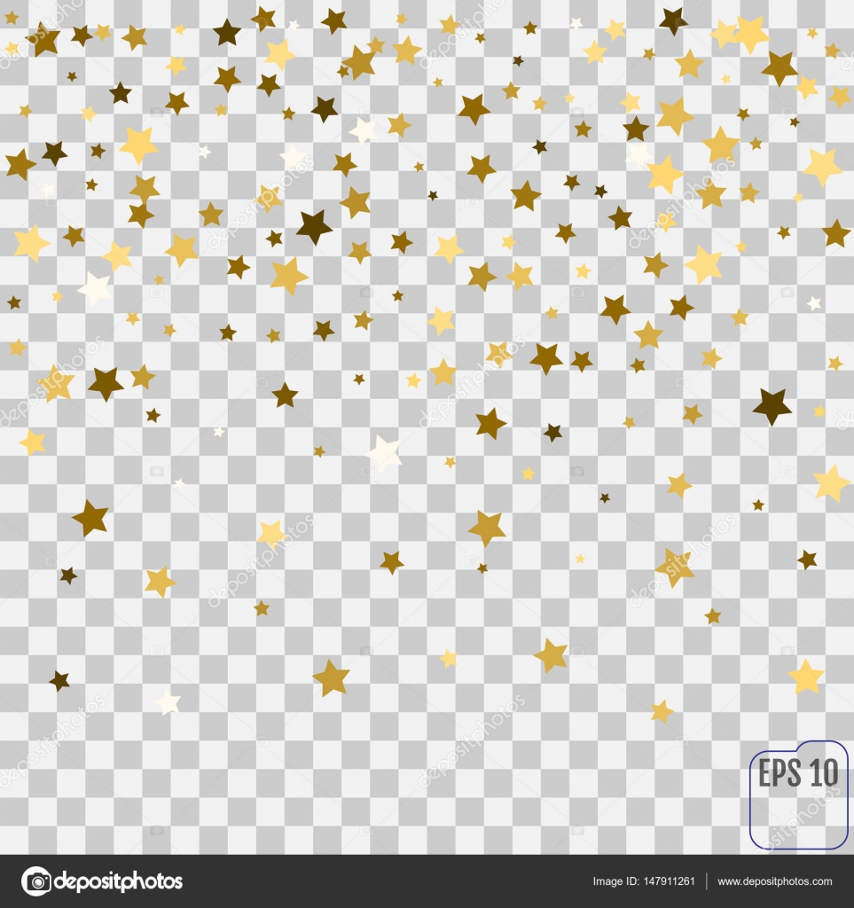 Abstract pattern of random falling golden stars on